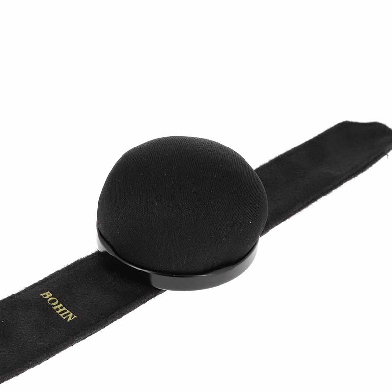 Bohin Adjustable Snap Bracelet, Black Sewing Pin Cushion - Image 3